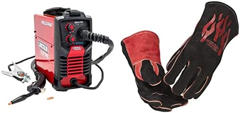 Lincoln Electric 90i FC Flux Core Wire Feed Weld-PAK Welder, 120V Welding Machine, Portable w/Shoulder Strap, Protective Metal Case, Best for Small Jobs, K5255-1 & Traditional MIG/Stick Welding Gloves