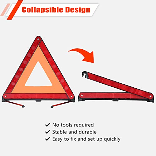 ATP Triangle Warning Frame Triangle Emergency Warning Triangle Reflector Safety Triangle Kit 3 Pack - Thumbnail 3