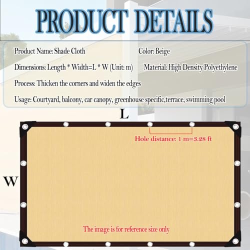 Filet d'ombrage pour terrasse et jardin abri sable 4x6 m - 3