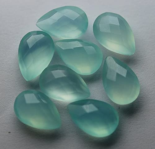Chalcédoine aqua poire pour boucles d'oreilles d'été et bijoux bohèmes élégants