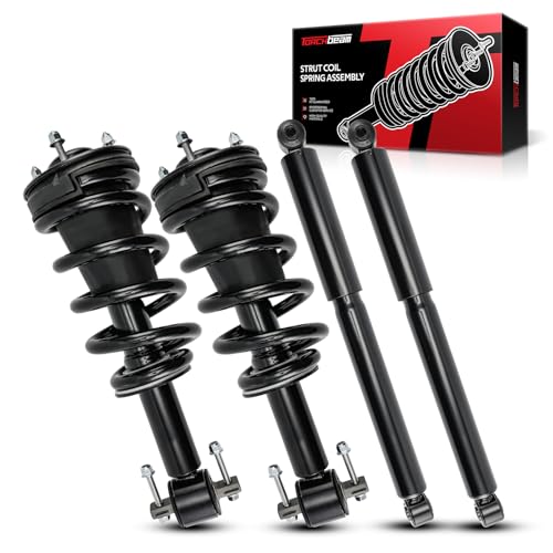 Torchbeam Front Rear Struts Shocks Complete Assembly & Coil Spring Compatible with Silverado 1500 2007-2013, GMC Sierra 1500 2007-2013, OE# 139105 * 2/911533 * 2,4pcs