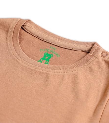 Image of YUV Infant Baby Boys & Girls 100% Cotton Printed Multicolor Half Sleeve T Shirts - 0 to 24 Months Babies, Pack of 5