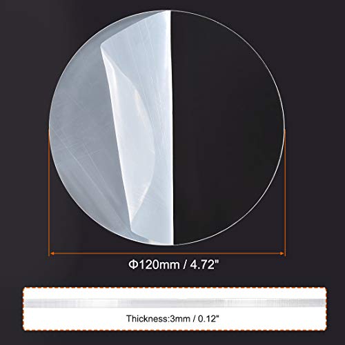 Image of uxcell Acrylic Sheet Circle Round Disc,Clear,3mm Thick,5 inch Diameter,Acrylic Round Sheet(120mm)