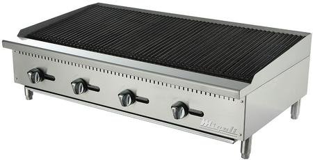 Migali 48 In Countertop Charcoal Grill Broiler, Stainless Steel