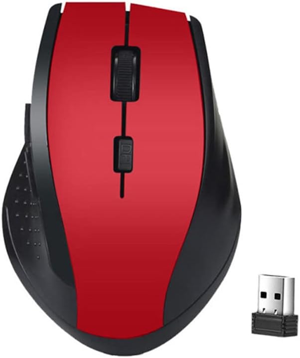 2.4Ghz Wireless Mouse Gamer for Computer PC Gaming Mouse with USB Receiver Laptop Accessories for Windows Win 7/2000/XP/Vista (RED)