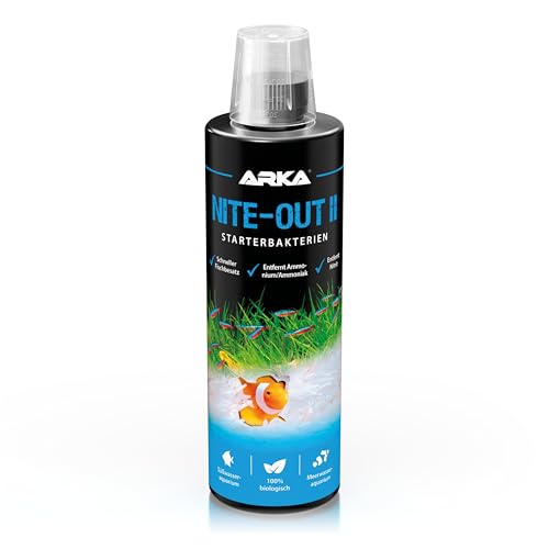 Starterbakterien Aquarium 473 ml – ideal bei Neustart, Wasserwechsel & Fischbesatz – reduziert Ammonium & Nitrit schnell – biologisch, sofort aktiv & sicher für alle Fische – ARKA Nite-Out II