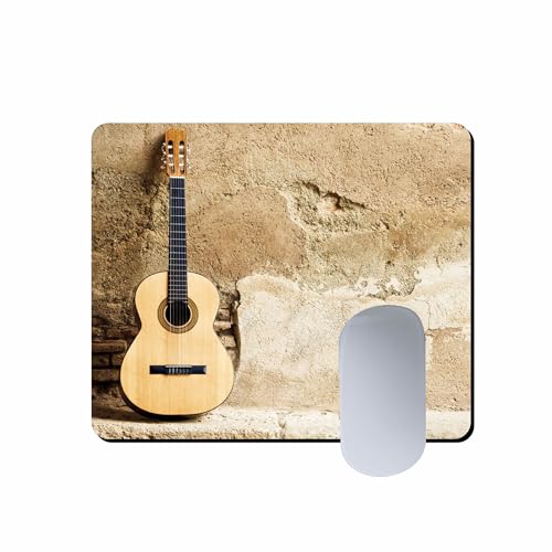Image of Guitar Printed Mouse Pad 9 x 7.5 Inch - Smooth Surface, Non-Slip Rubber Base, Durable & Stylish Desk Mousepad for Office, Home & Gaming
