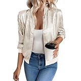 Praticité et style : ce blouson aviateur rétro présente une silhouette classique, une coupe courte Élégante et un motif doré scintillant. Il optimise les proportions et complète les tenues d'automne avec son esthétique superposée, créant un look cool et décontracté. Facile à assortir, il sublime votre look pour un look élégant et décontracté.