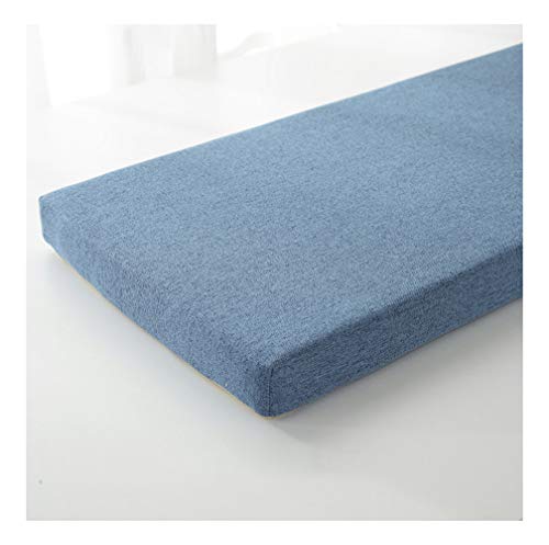 Coussin banquette siège avec attaches fixé bleu pour soulager les assises dures de jardin