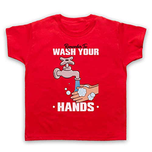 T-shirt de l'enfant Remember to Wash Your Hands rouge pour enfant de 3 à 4 ans