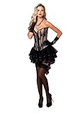 Fantástica ajuste Leg Avenue Madison Corset Model 86561 Negro/Nude M, 1er Pack (1 x 1 pieza)