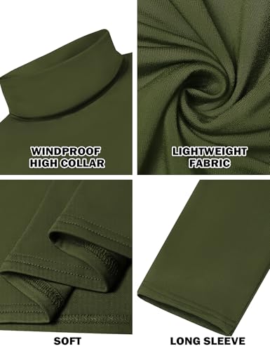 Image of Men's Turtleneck Casual Basic High Neck Long Sleeve T Shirts Half Neck Lightweight Pullover Sweater