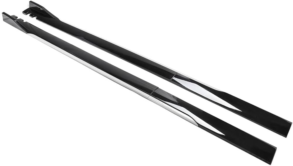 Side Skirts Cars for Cadillac CT4 2019-2024, Car Side Skirts Body Rocker Panel Body Kit Car Accessories,Normal-Carbon Fiber + Red
