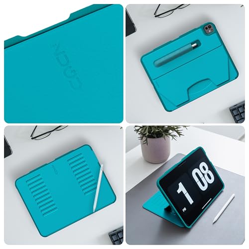 Image of Zugu Case for iPad Pro 13 (M4 /M5) 2024 /2025, Slim Protective Cover with Apple Pencil Holder, Auto Wake /Sleep, Multiple Viewing Angles, iPad Pro 13 Inch Cover, Phone Protectors, Aqua