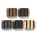Upick MDF Acoustic Wall Panels, 5 Pack 3.9" x 4.7" 3D Slat Wood Panels for Wall, Soundproof Panels for Interior Wall Decor, Sample Pack