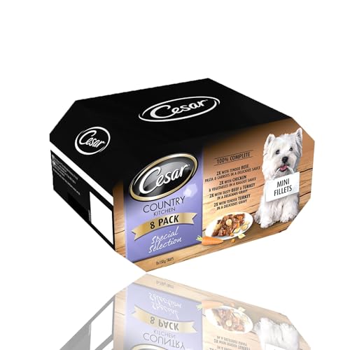 Fizporium Country Kitchen, Wet Dog Food for Adults, Dog Food Trays Mixed in Gravy, 8 Trays (8 x 150 g)