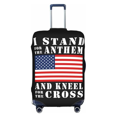Travel Luggage Cover I Stand For The Flag I Kneel For The Cross Fashion Washable Baggage Suitcase Protector Fit For Luggage Large