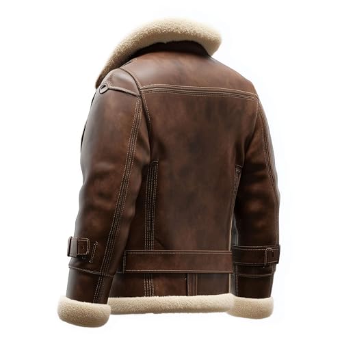 The Next Shearling Brown Leather Jacket Genuine Sheepskin Fur Leather B3 Bomber Leather Modern Aviator Jackets2