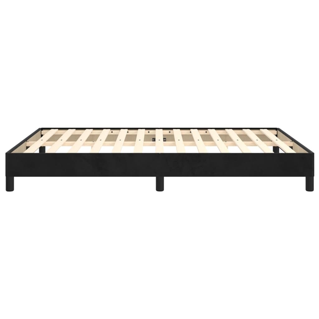 vidaXL Polsterbett, Bett Bettgestell mit Lattenrost, Schlafzimmerbett Doppelbett mit Stützbeinen, Bettrahmen Schlafzimmermöbel, Schwarz 140x200cm Samt
