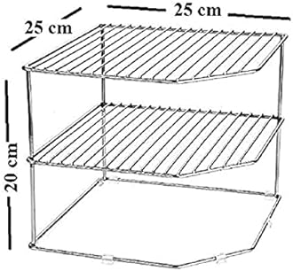 Cri8Hub Stainless-Steel Multi-Tier Corner Rack for Kitchen Storage - 3-Tier Shelf Organizer, Chakla Belan Stand, Countertop Corner Shelf
