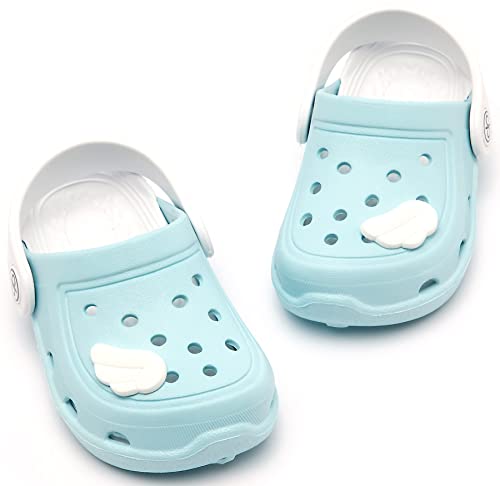 Dripdrop Girls Comfort Clogs Kids Slip On Garden Shoes Boys Lightweight Beach Pool Slide Sandals Shower Slipper Skyblue Wing/11 Little Kid thumb #1