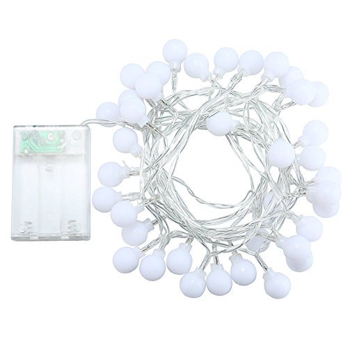 Huifeideyu Luzes LED Globo de Fada, Bola Branca Quente, luzes estreladas decorativas impermeáveis pa