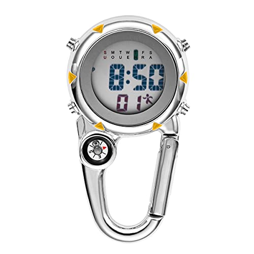 Image of JewelryWe Men Women Digital Clip Watch Mini Microlight Backpack Buckle Belt fob Watches for Rock Climbing Doctors Nurses Chefs for Mother's Day