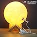 QQ&KK Custom Moon Lamp Night Light ​with 3D Personalized Moon Print Your Own Put Photo & Text, Charging Remote Touch Change 16 Colors Light Holiday Gift (7 inch)