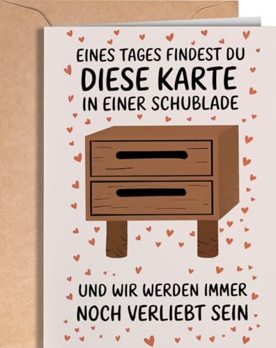 Jubiläumskarte Für Männer Frauen mit Umschlag - Karte Liebe - Liebeskarte Für Jahrestag - Ich Liebe Dich-Karte für Partner Freund Freundin oder Fernbeziehung - Lustig Valentinstag - EU 93