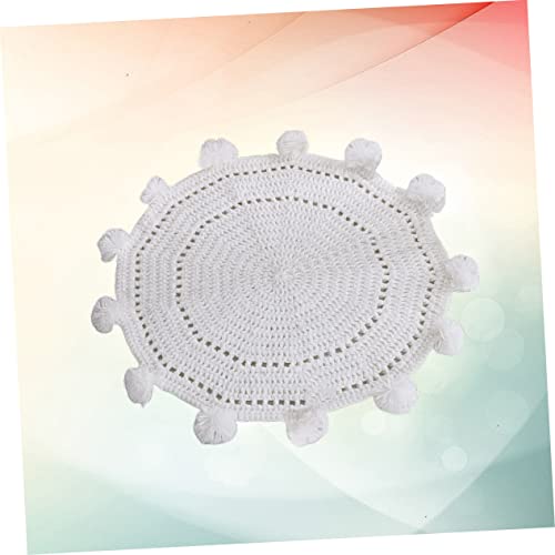 GLSTOY Boho Kinderkamer Decor Boho Decor Circulaire Tapijten Niet-Vloer Tapijten Gebreid Vloerkleed Ronde Niet-Tapijt Badmat Versier Deurmat Indoor Erker Kussen Baby Wit Bohemian - Afbeelding 3