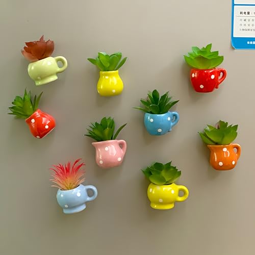 Imanes decorativos mini jarrón de cerámica para refrigerador miniatura 7