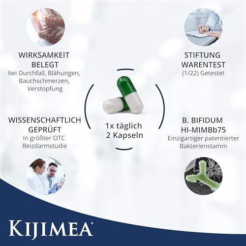 Kijimea® Reizdarm PRO | Bei allen Reizdarmbeschwerden wie Durchfall, Bauchschmerzen, Blähungen & Verstopfung | Klinisch belegte Wirksamkeit | 84 Kapseln