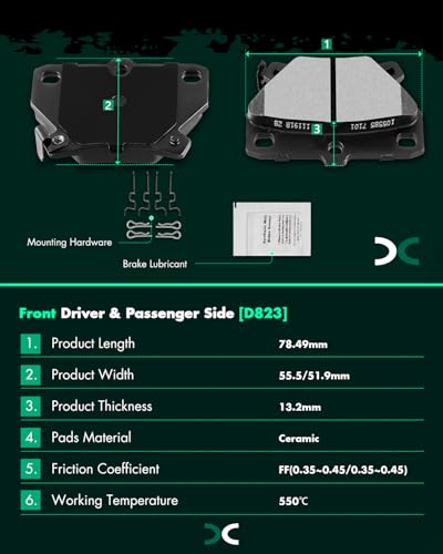 Image of SCITOO D817 D823 Ceramic Brake Pads Sets Front & Rear Replacement For Toyota Celica 2000-2005