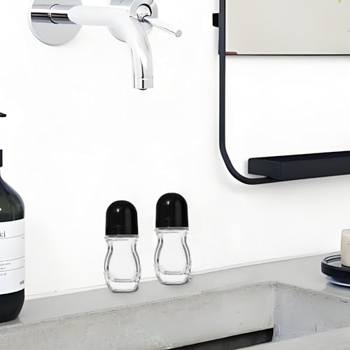 2 Pcs Glass Empty Roller Bottles, Deodorant Containers, Empty Roller Ball Bottles For Essential Oils Perfume Cosmetics (30ml) (2pcs Oval)4