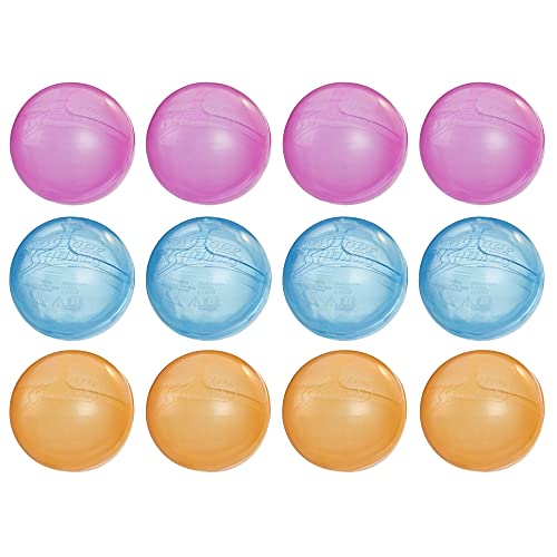 NERF Super Soaker Hydro Balls Party 12-Pack, Reusable Water Balloons, Water-Filled Balls Burst on Impact, Fast Refill, Outdoor Toy for Kids Ages 6 & Up