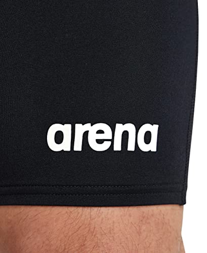 ARENA Men's Swim Jammer Team Solid MaxLife Athletic Swimwear Professional Training Swimsuit Sports Bathing Suit, Black/White, US Size 26