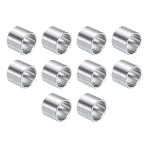 uxcell 10pcs Stainless Steel Spacer 12mm Bore x 15mm OD x 12mm Length Screw Standoff Bushing Plain Finish Round Metal Spacer for 12mm ID Screws Bolts and Rods
