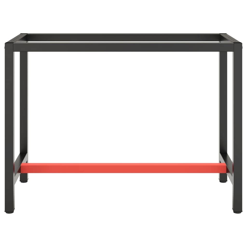 Estructura de metal para banco de trabajo, color negro mate, 110 x 50 x 79 cm, con agujeros preperforados, estructura de mesa estable para banco de trabajo, cómoda, armario, accesorios de