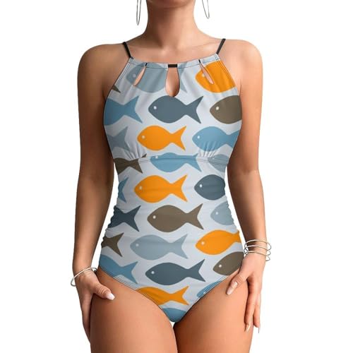 Maillots de bain une pièce femme de haute qualité imprimé poisson original