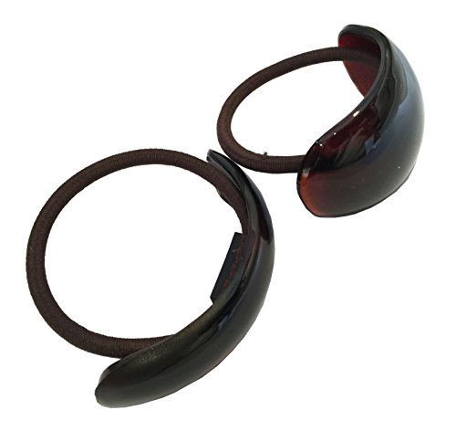 Parcelona French Knots Tortoise Shell Ponytail Holder Elastic Hair Tie - 2 Pieces #TOP1