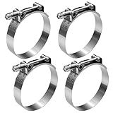 ZEHCLP 4pcs 304 Stainless Steel T-Bolt Hose Clamps 68mm-76mm Adjustable Range for 2.67 inch-3.0 inch Hose OD Intercooler Radiator Pipe Clamps for Silicone Coolant Hoses