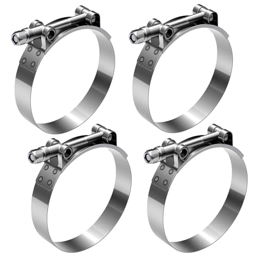 ZEHCLP 4pcs 304 Stainless Steel T-Bolt Hose Clamps 68mm-76mm Adjustable Range for 2.67 inch-3.0 inch Hose OD Intercooler Radiator Pipe Clamps for Silicone Coolant Hoses