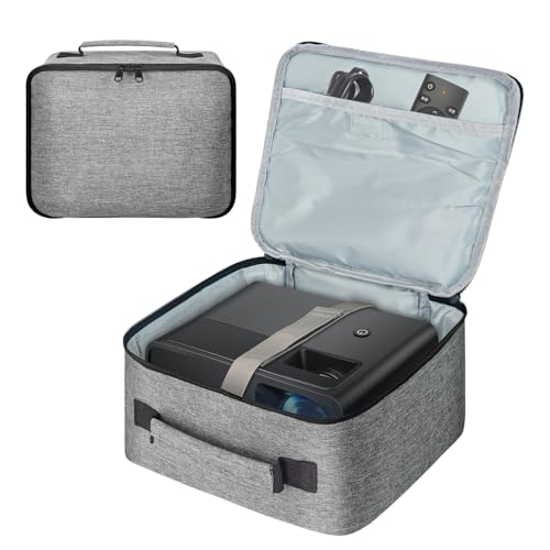 Grekos Projector Carrying Bag Projector Carrying Case for Accessories Portable Carrying Bag with Compartment & Adjustable Shoulder Strap for DR.J Professional and QKK Mini Projector (ID:10.4*8.8*5in)