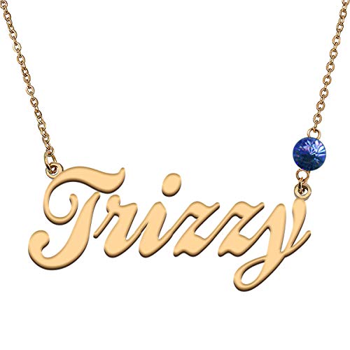HUAN XUN Custom Choker Birthstone Trizzy Name Necklace Best