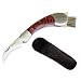 HANZIUP Folding Mushroom Knife Solid Wood Handle and Foldable Cleaning Brush