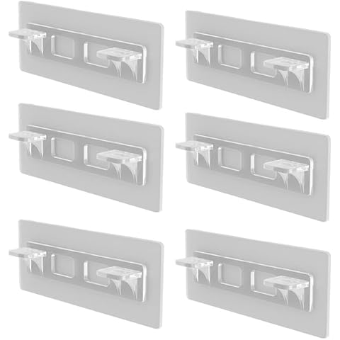 6 PCS Shelf Support Pegs, Punch Free Self Adhesive, Shelf Support Sticky Hooks for Closet Cabinet Wardrobe Cover