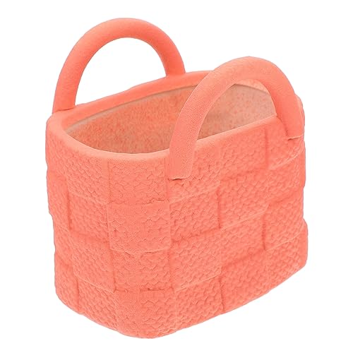 CLISPEED 1 Pieza Florero Hidropónico de Cerámica Forma de Bolsa de Mano Jarrón Decorativo para Arreglos Adorno de Hogar Moderno