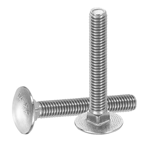 QUARKZMAN 30Pcs Boulons À Tête Ronde, M6 x 40mm Acier Inoxydable 18-8 (304) Boulons À Tête Ronde Et Collet Carré Pour Accessoires De Fixation - Argent