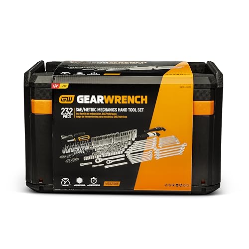 GEARWRENCH Mechanics Tool Set in 3 Drawer Storage Box, 232 Pc, 1/4 in and 3/8 in Drive, Metric/SAE | GW72LLCBMTS thumbnail 6