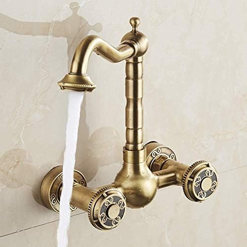 Robinet mitigeur d'eau chaude et froide mural en laiton
